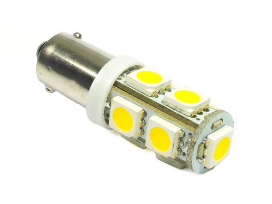 LED auto žárovka 12V LED BA9S 9SMD5050 T4W 2W Teplá